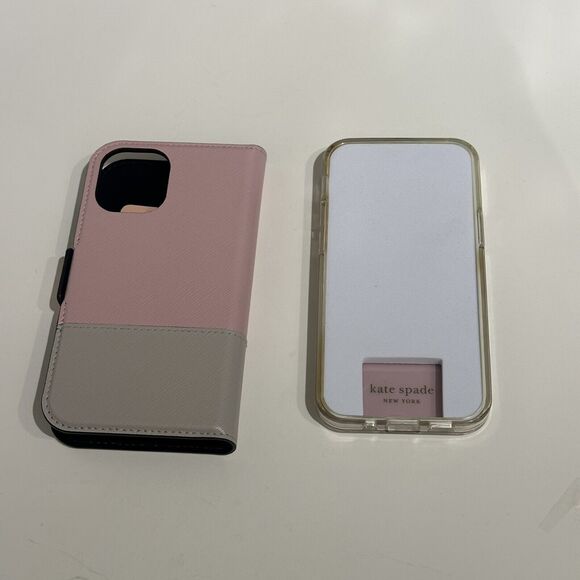 Kate Spade iPhone 12 MINI Spencer Leather Magnetic Wrap Folio Protective Case - Picture 2 of 12